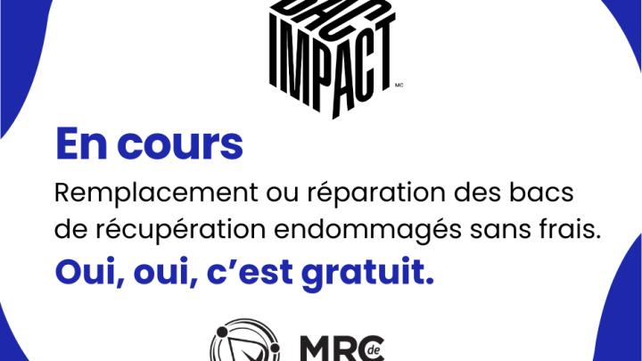 Remplacement gratuit des bacs bleus endommagés