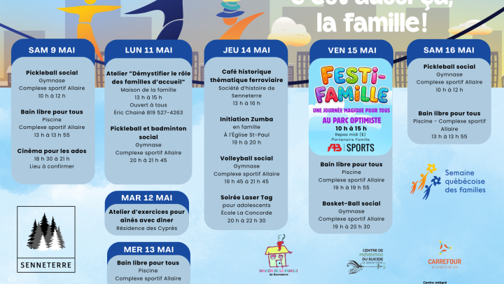Programmation - Semaine québécoise des familles - Du 11 au 17 mai 2026
