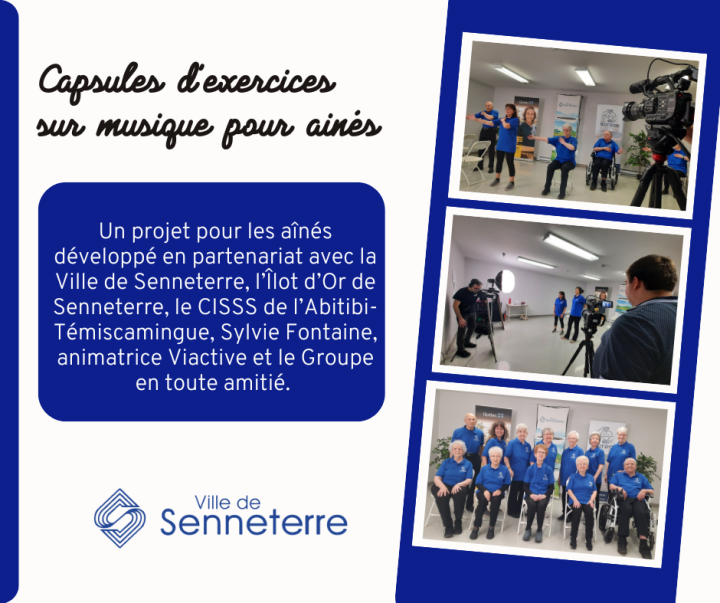 Lancement des capsules d'exercices sur musique pour aînés à Senneterre