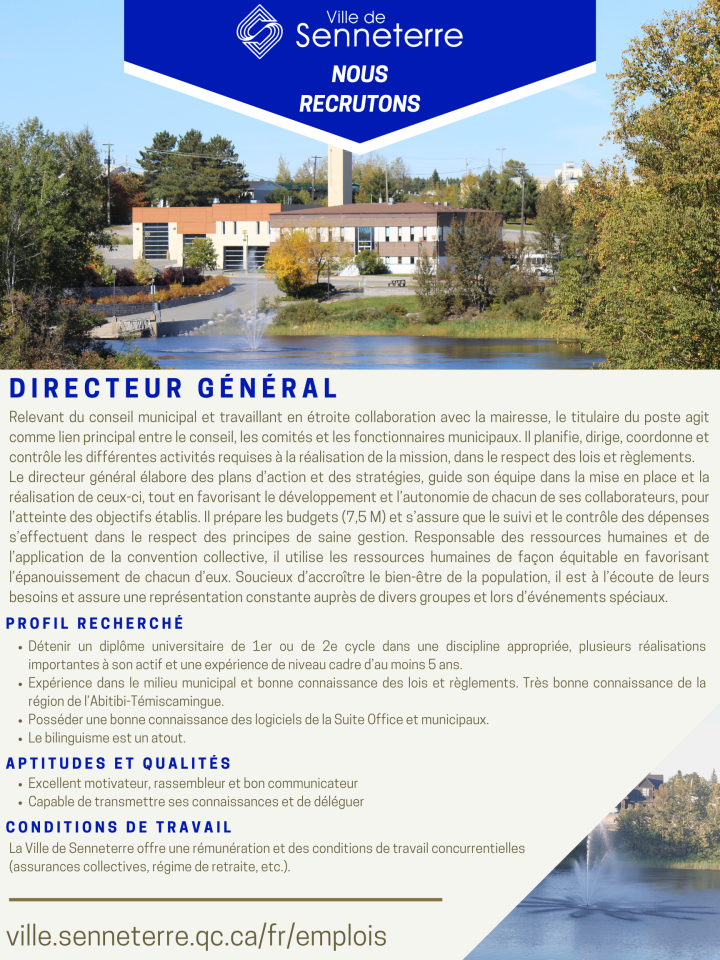 NOUS RECRUTONS : DIRECTEUR GÉNÉRAL