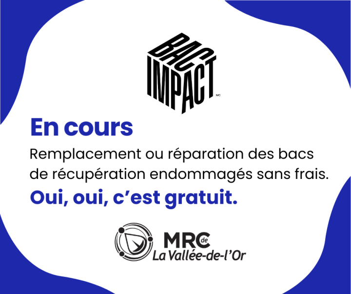 Remplacement gratuit des bacs bleus endommagés
