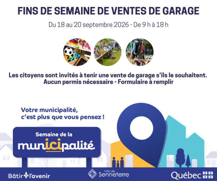 Fin de semaine de ventes de garage - De 9 h à 18 h (invitation à tous)